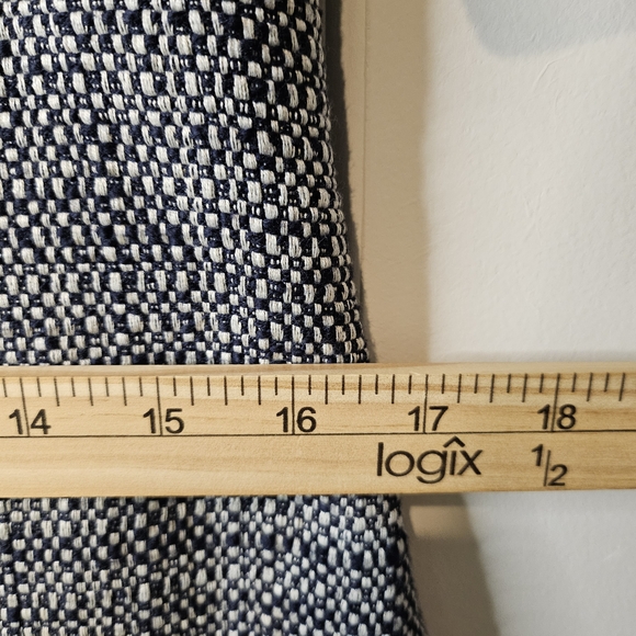 Magaschoni Navy White Tweed Textured Short Sleeve Lace Trimmed Mini Dress Size 6 - Picture 15 of 15